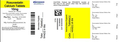 Rosuvastatin Calcium Tablets 10mg (Rosuvastatin Tabs 10mg 90)